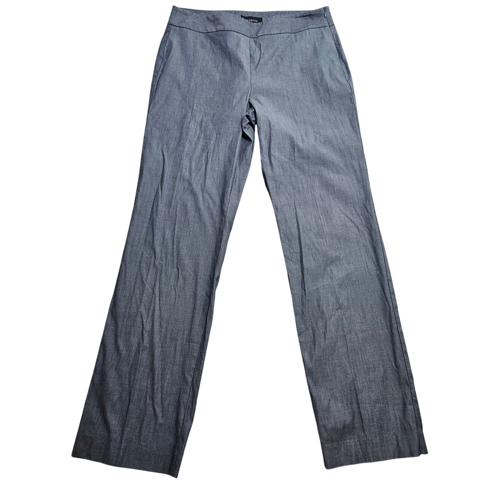 Talbots Heritage Dress Pants Womens 8 Gray Straight Leg Side Zip Cotton Stretch